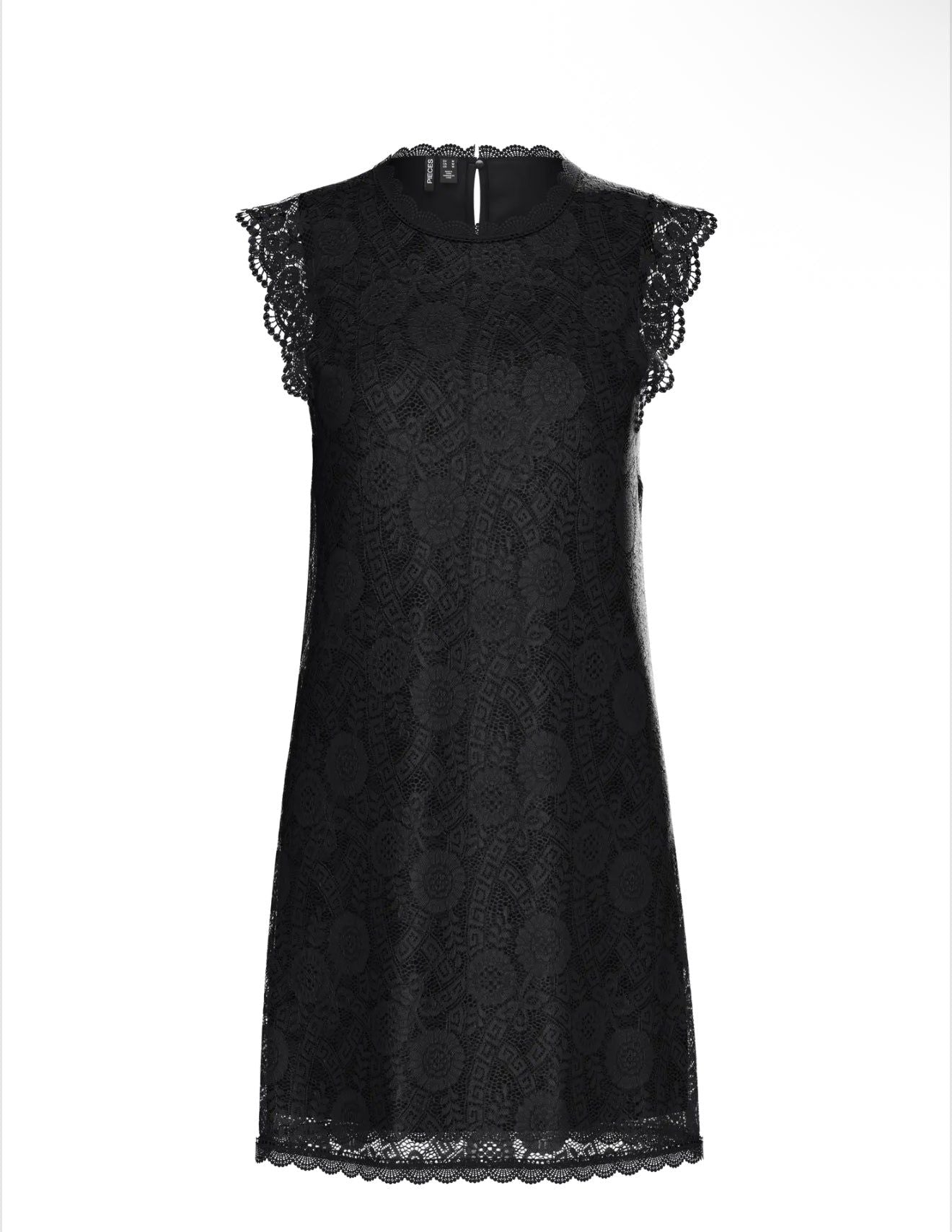 Pieces Black Lace Mini Dress - Sleeveless Cocktail Party Dress