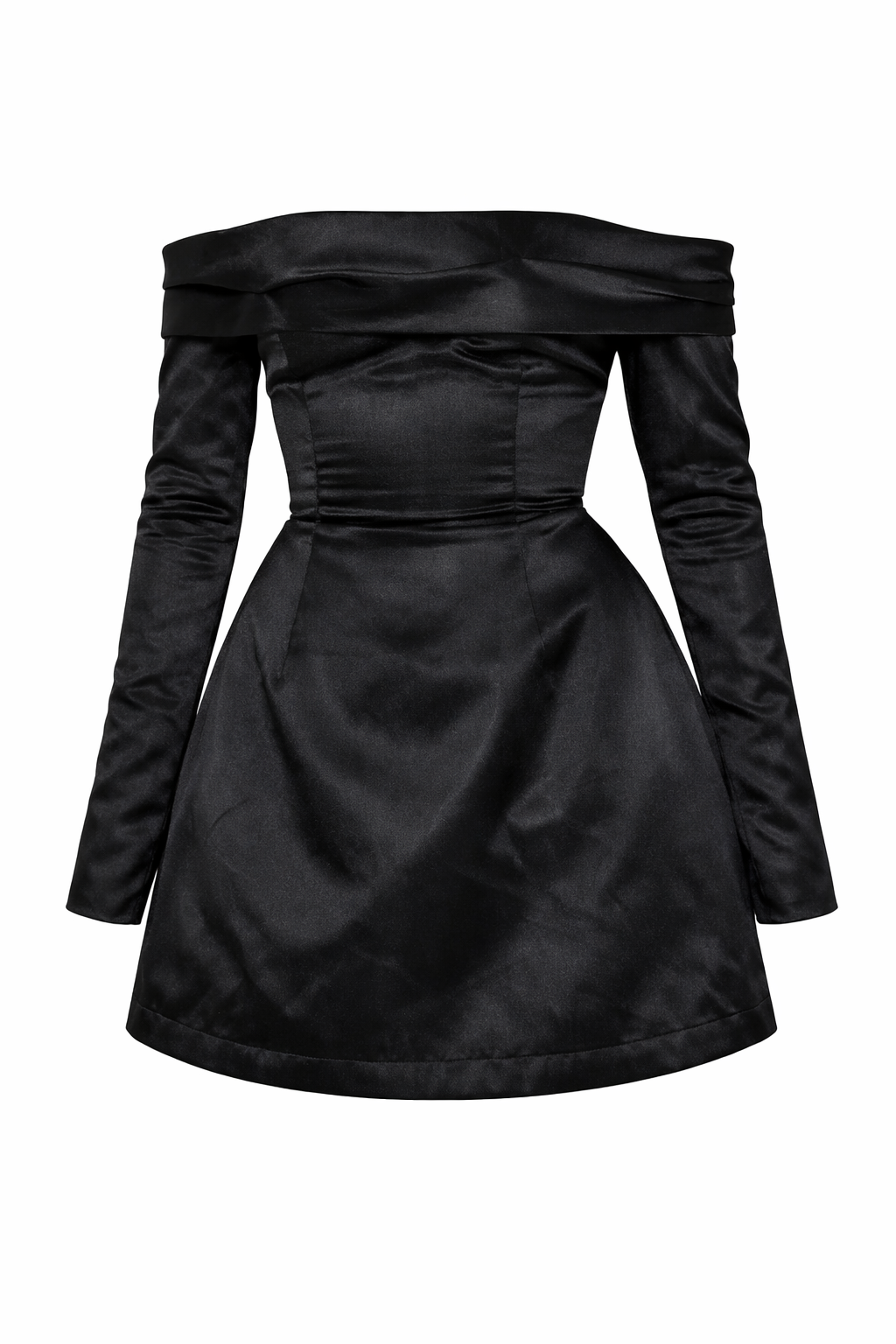 Jesolice Midnight Satin Off-Shoulder Mini Dress