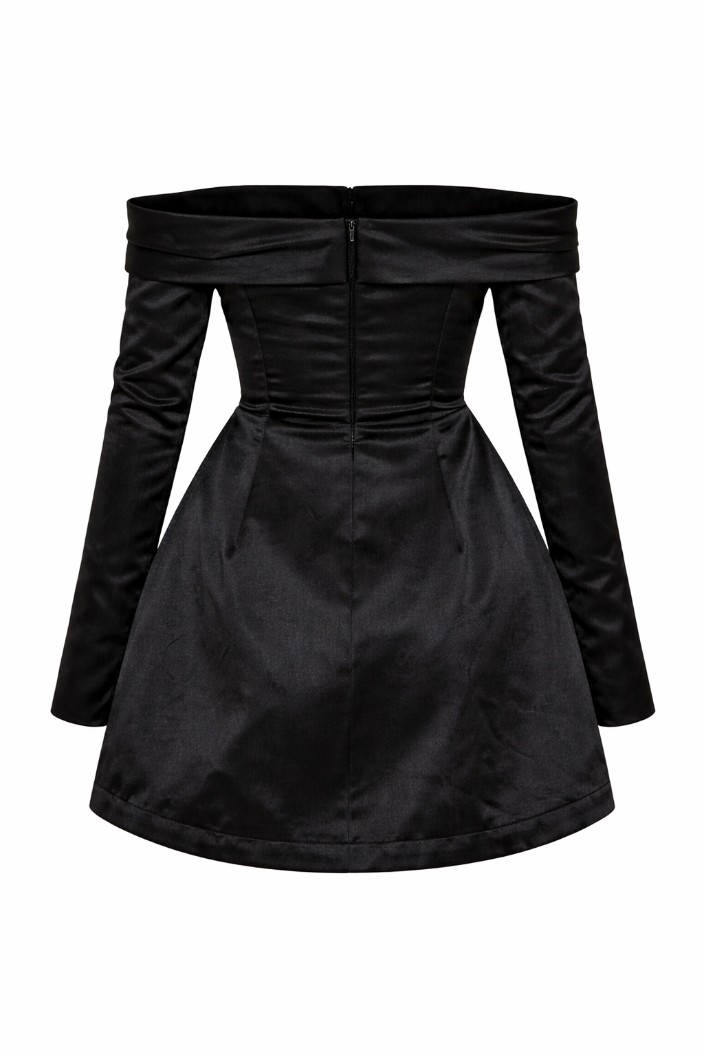 Jesolice Midnight Satin Off-Shoulder Mini Dress