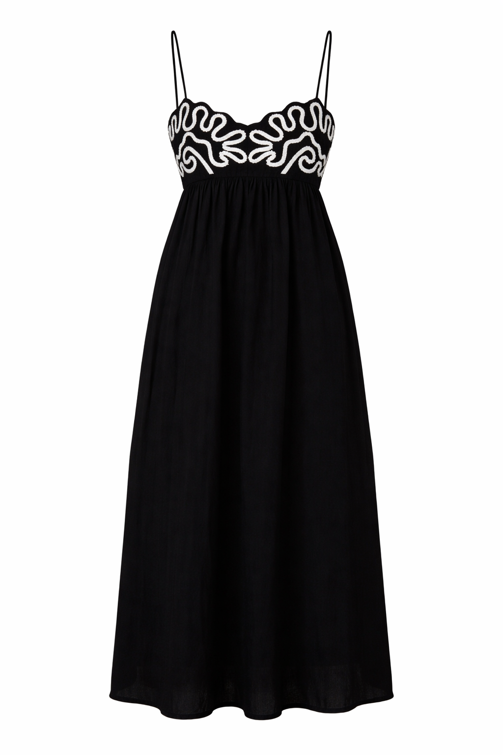 Midnight Muse Embroidered Maxi Dress