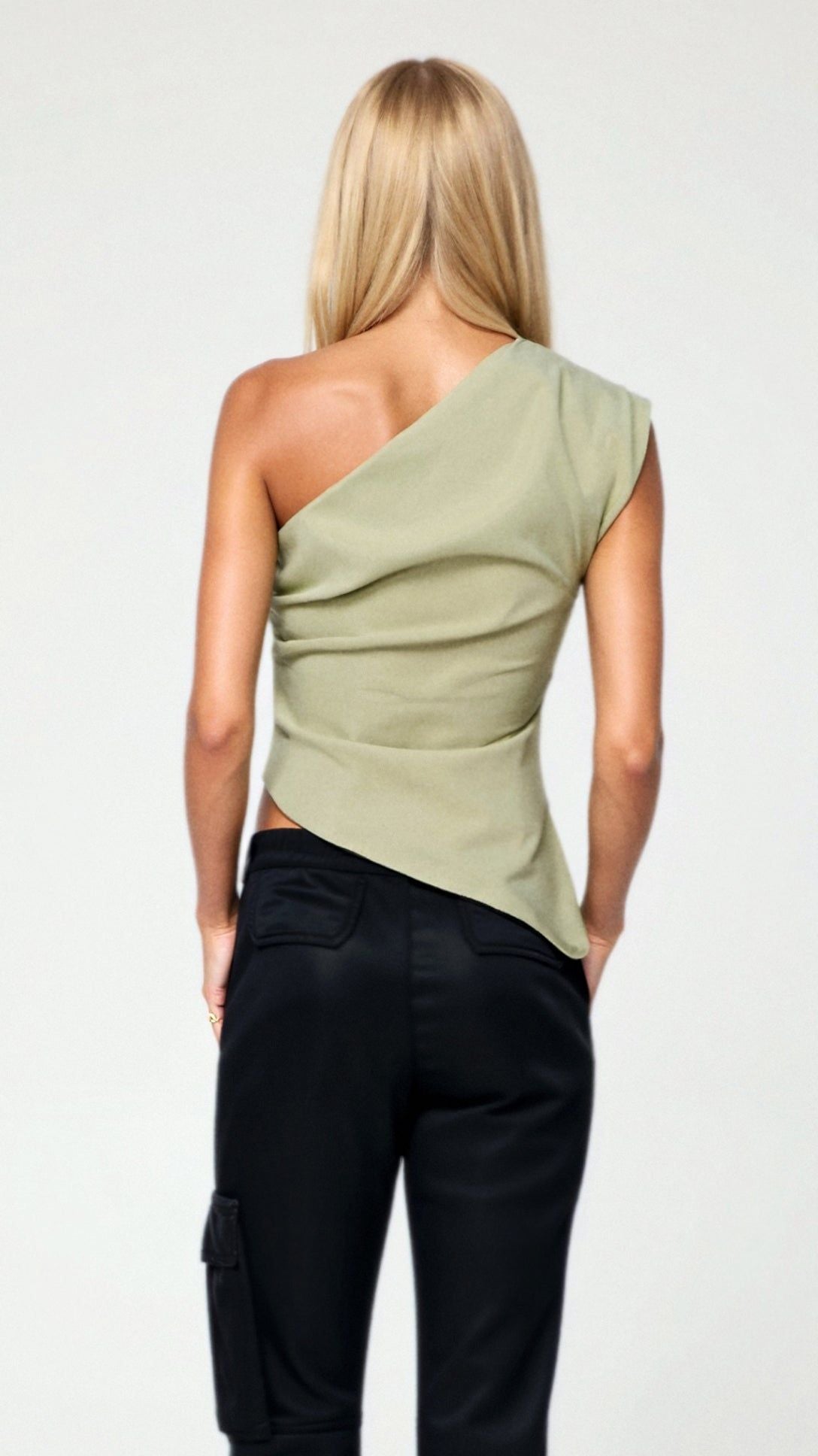 One-Shoulder Top: Sleeveless Blouse, Asymmetrical Cut, Elegant Style - Available in Multiple Colors